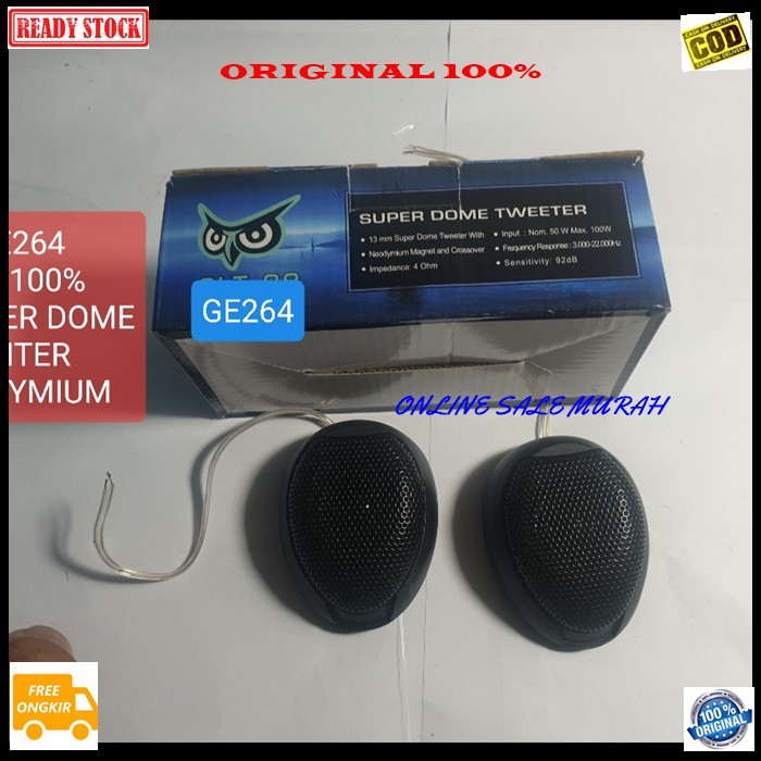 G264 Speaker twiter mobil spk tweeter car pasif mini super dome NEODYMIUM magnet audio sound system musik music suara crosover piezo treble sistem suround magnet kualitas arrow surround tambahan suara vokal vocal digital airrow coil booster crosover origi