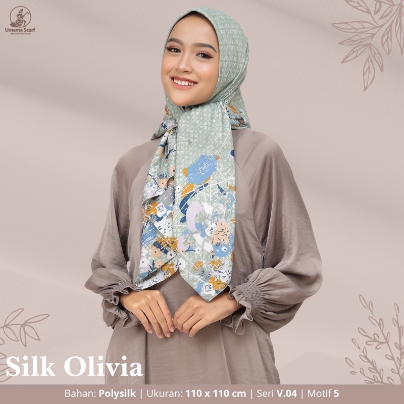 [PART 2] HIJAB SEGIEMPAT SILK OLIVIA MOTIF