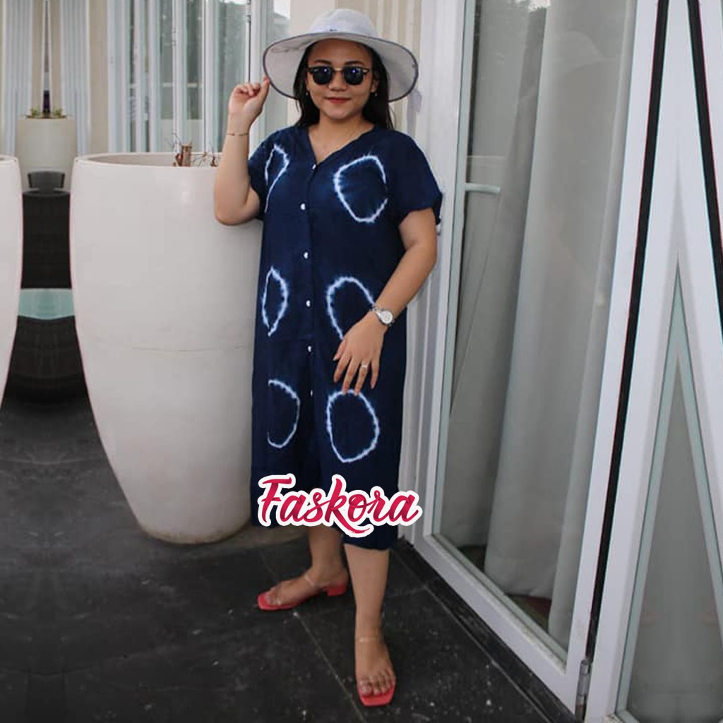 Daster Bali Jumbo Rayon Panjang Big Size Manda Sibori / Daster Jumbo Kekinian XXL LD 124cm 100kg