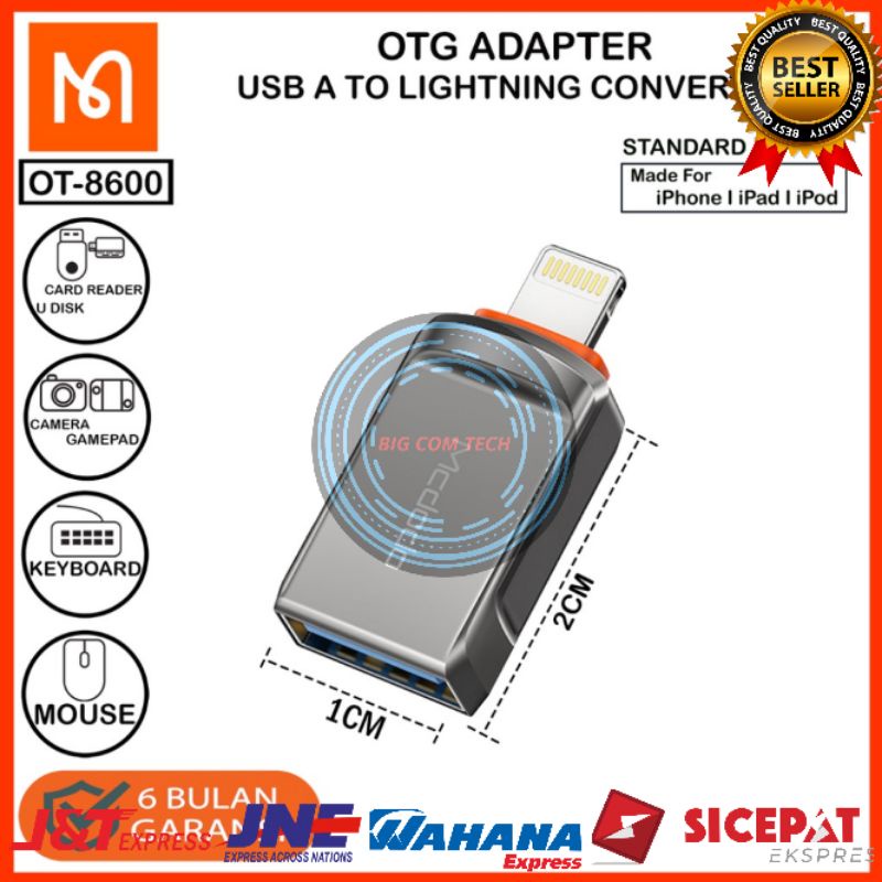 Mcdodo Adapter Converter OTG For Lightning To Usb 3.0 &amp; Usb Type-C To Usb 3.0 Transmission Data Original