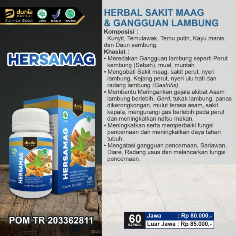 

(BPOM) HERSAMAG Herbal Sakit Maag dan Gangguan Lambung