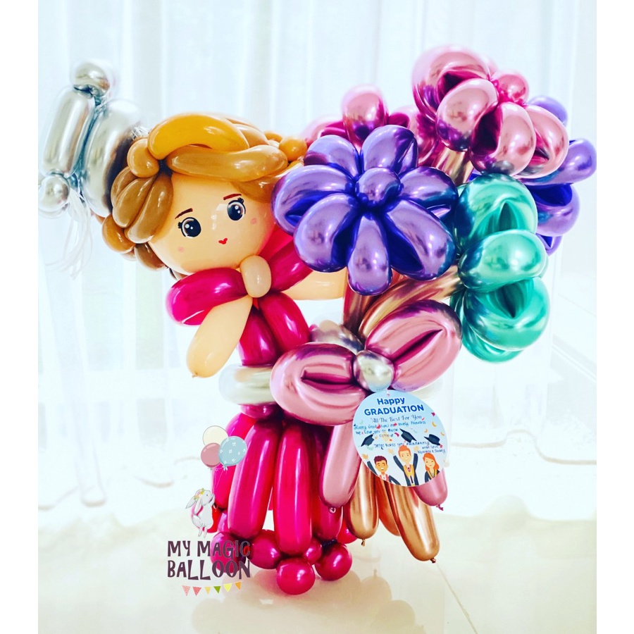 Buket bunga balon/ flower balloon bouquet/ buket bunga dari balon