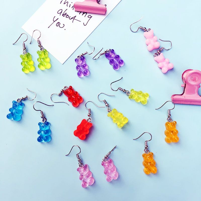 gummy bear earing/anting gummy bear/gummy bear/anting aesthetic/anting yupi/Korean style earing