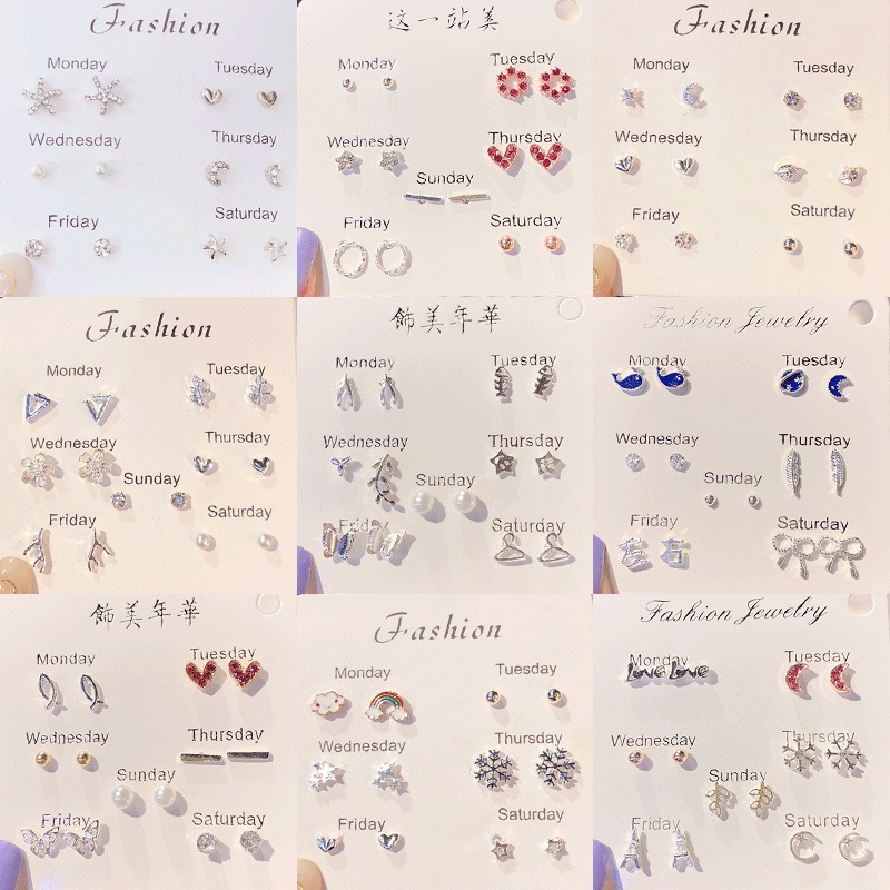 Set Anting Tusuk Kecil Gaya Korea