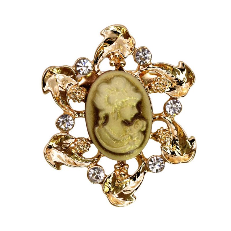 Siy 12pcsset Bros Pin Bentuk Bunga Aksen Kristal Berlian Imitasi Gaya Victoria Untuk Wanita