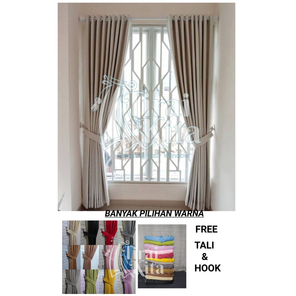 gorden import polos 150x200 minimalis blackout tebal tinggi 2 meter