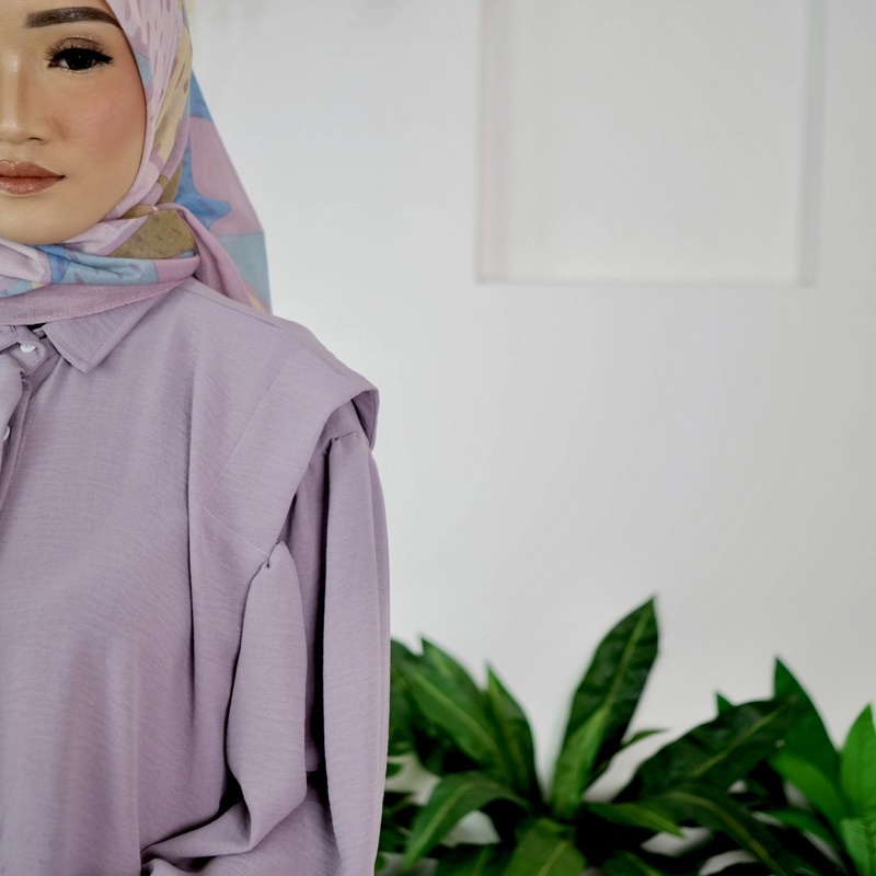 ATASAN BLOUSE POLOS CRINKLE BLOUSE CRINCKLE ALENA DEEP PURPLE