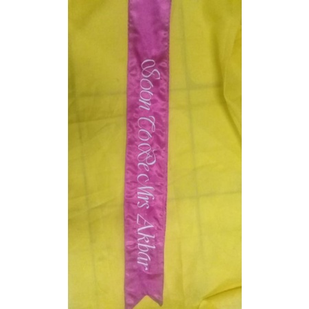 SATU HARI JADI SELEMPANG / SASH WISUDA BAHAN SATIN TANPA LIST