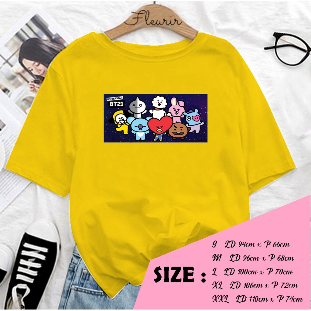 FLEURIR - KAOS UNIVERSTAR KPOP WANITA DEWASA LENGAN PENDEK TEE UNISEX WANITA