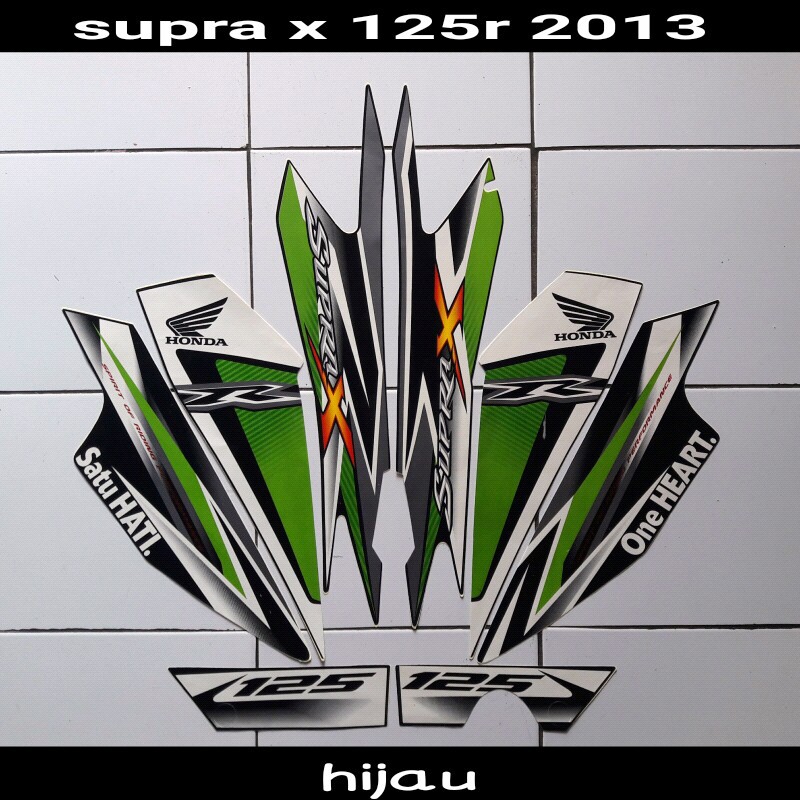 stiker motor supra x 125r cw 2013 hijau