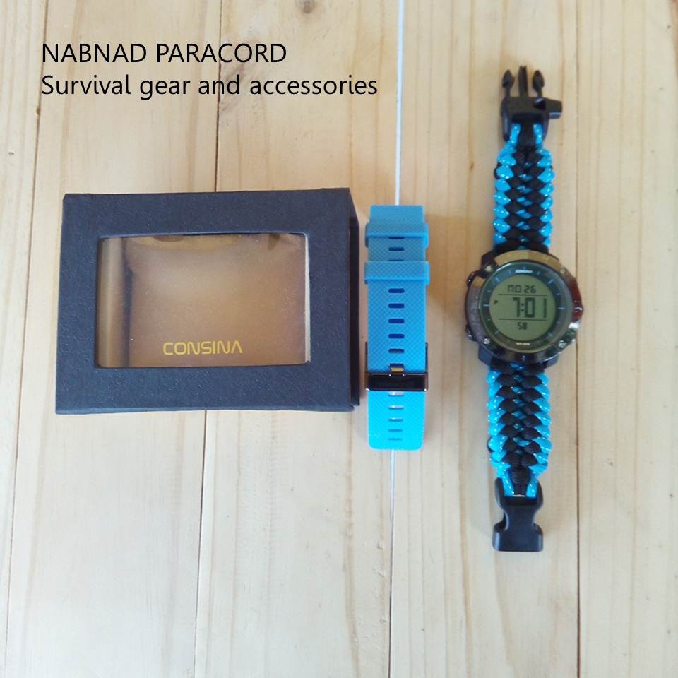 Nabnad Jam Tangan Sport Outdoor Consina Wh1611 Forester Dengan Strap Paracord 550 Buckle Peluit Pema