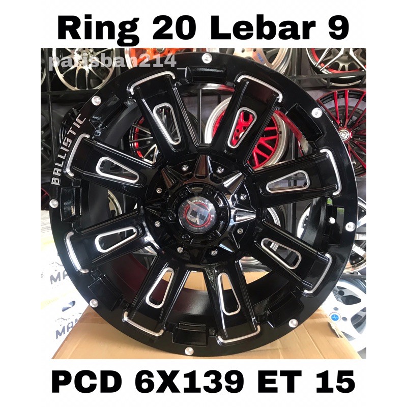 velg BALISTIC Ring 20 lebar 9 + Ban ACCERELA (pajero, fourtuner)