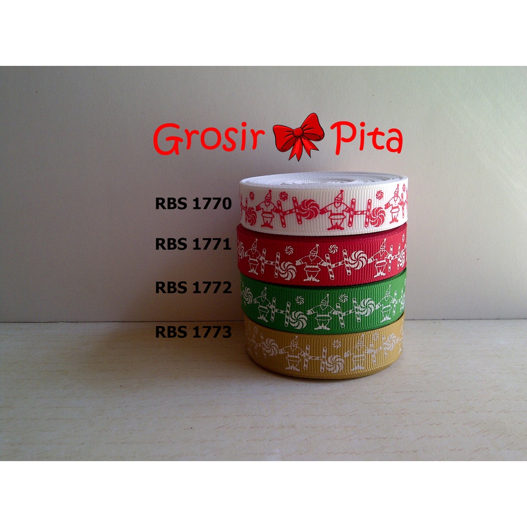 

(25 yard) Pita Grosgrain Motif Natal RBS 1770,1771,1772,1773 | Pita Christmas | Toko Bahan Craft | Grosir Pita