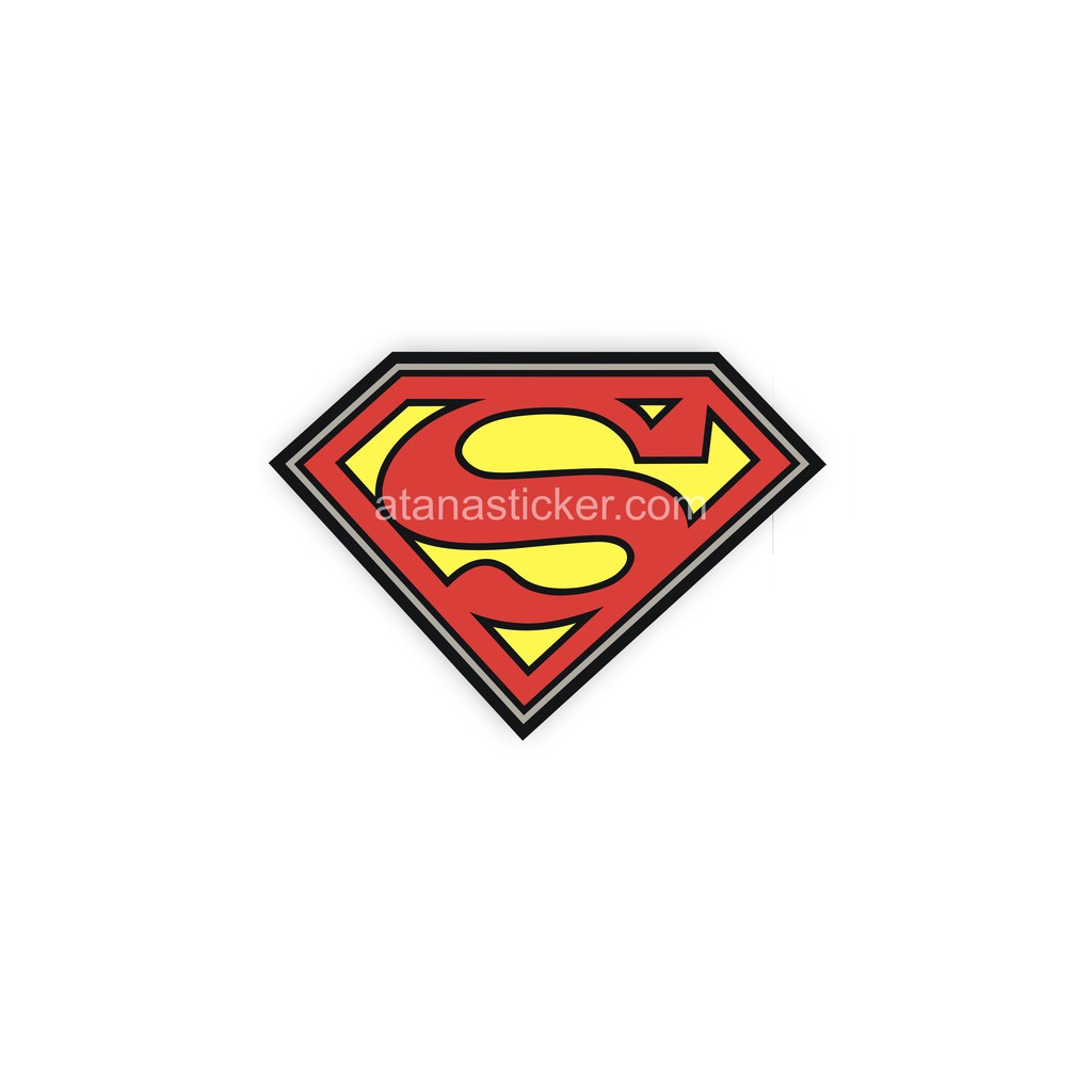 Sticker Printing Sablon Logo Superman 9x6cm