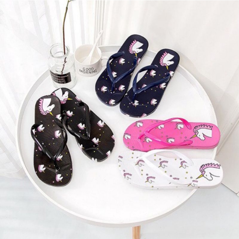 sandal jepit wanita dewasa motif kuda poni