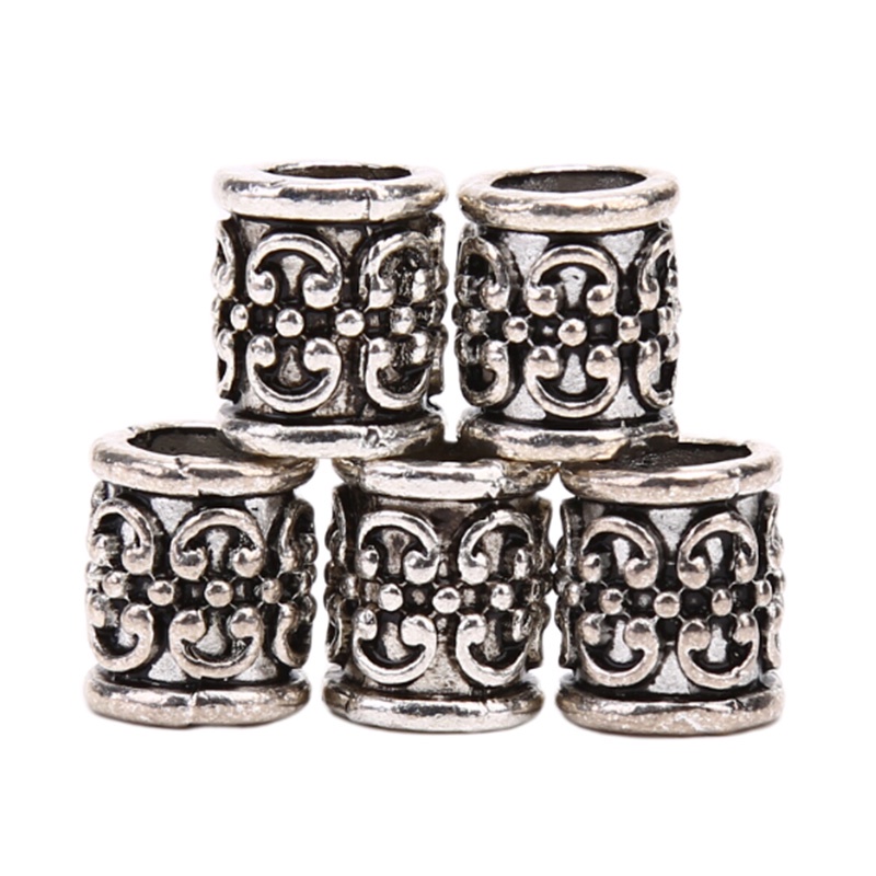 5pcs / set Cincin Rambut Kepang Gimbal Bahan Alloy Gaya Retro