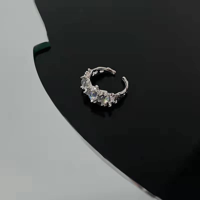 Cincin Moonstone Dapat Disesuaikan Untuk Aksesoris