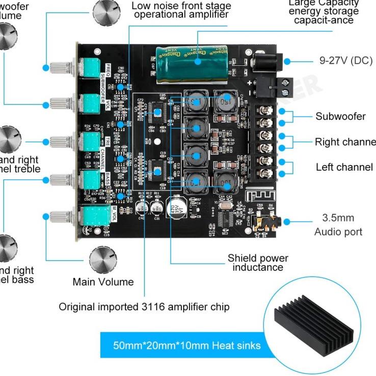 Harga Murah ZK-MT21/ZK-TB21 High Performance Audio Amplifier Module Digital BT 5.0 Power Subwoofer,,