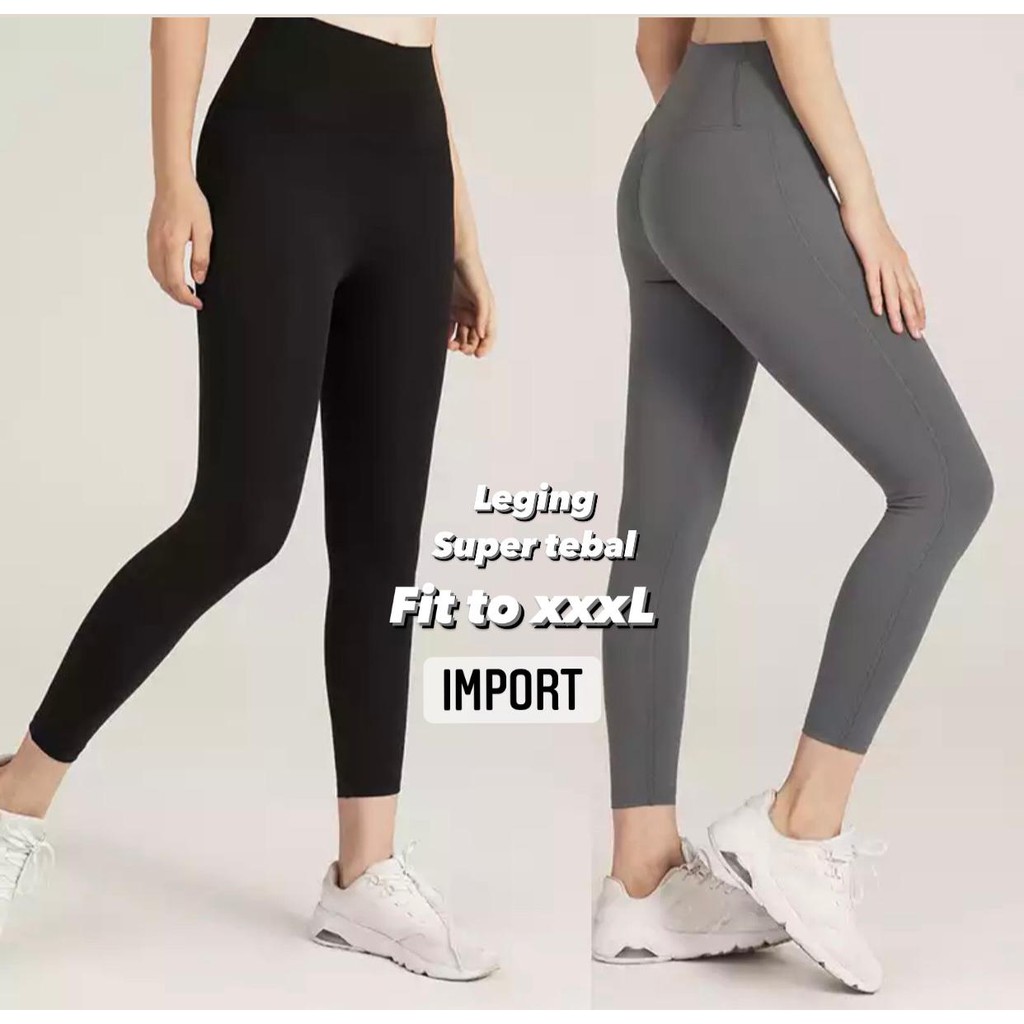 (COD) OH Legging Basic Tebal Import Premium Bigsize Jumbo Elastis Highwaist #JET7001 / #JET7002 🟠