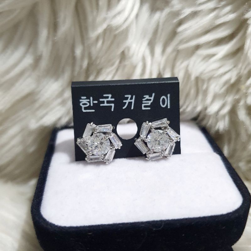 Anting Silver925 Perak mata Kilau Anting Premium Zircone Anti Karat anti alergi anting premium s0283