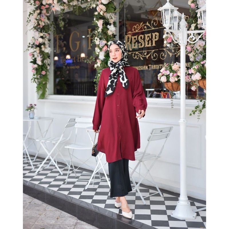 Tunik Remaja Simpel Outfit Wanita Casual Atasan Tunik Syari Fashion Hijabers Masa Kini Termurah