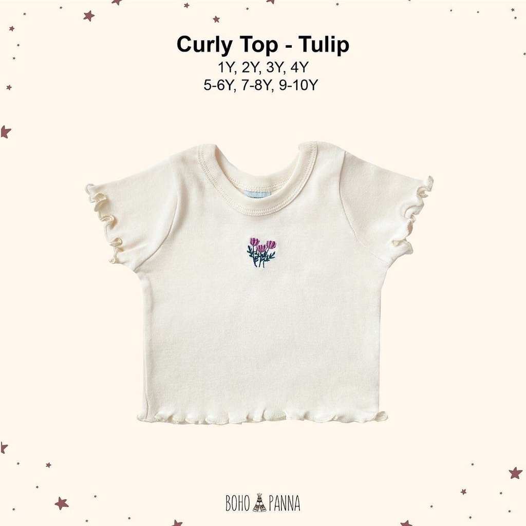 BOHOPANNA Curly Crop Top Atasan Anak Perempuan