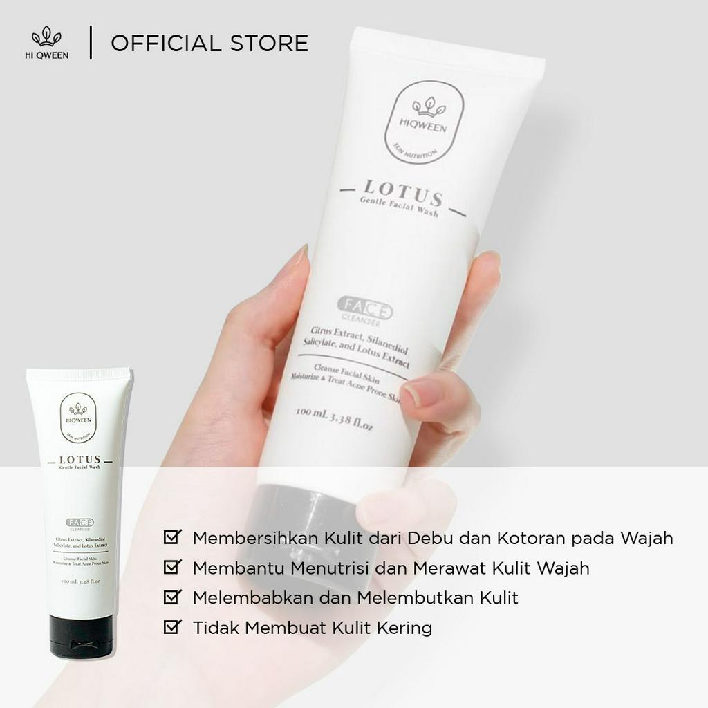Hiqween Lotus Gentle Facial Wash dengan PH Balance Bagus untuk Menjaga Kesehatan Skin Barrier
