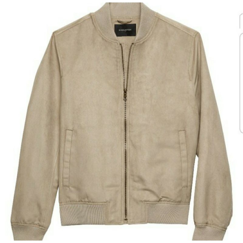 Jaket Bomber Banana Republic Suede Cream Original