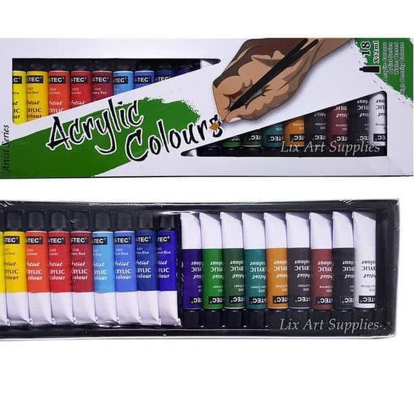 

10.10 BRANDS FESTIVAL V tec acrylic paint cat akrilik set 18 12 warna color 6 12 ml