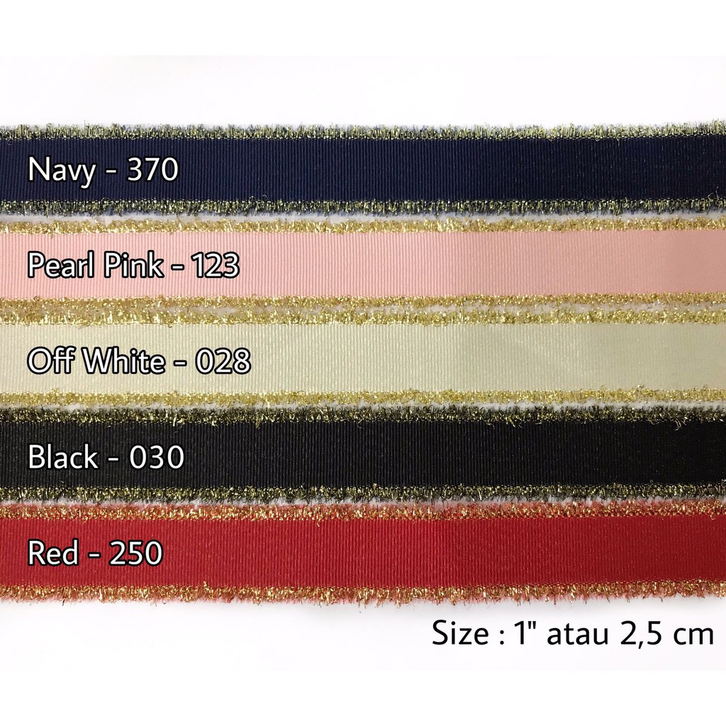 1 YARD  - PITA GROSGRAIN SUWIR GLITTER GOLD AND SILVER | PITA SUWIR GLITTER