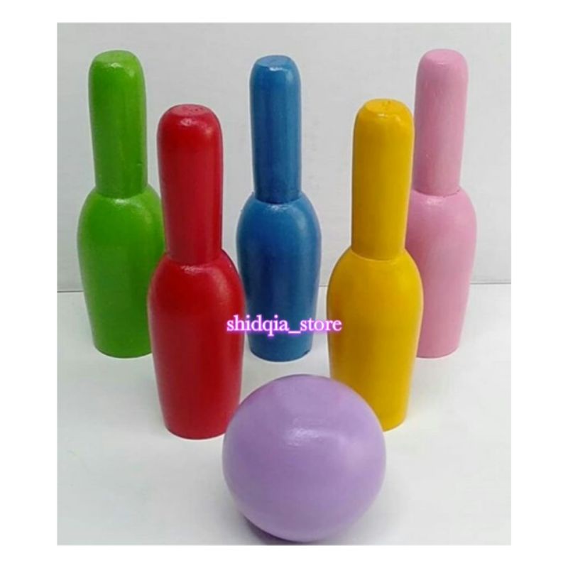 Mainan Kayu Edukasi Bowling - Mainan edukasi anak Bowling