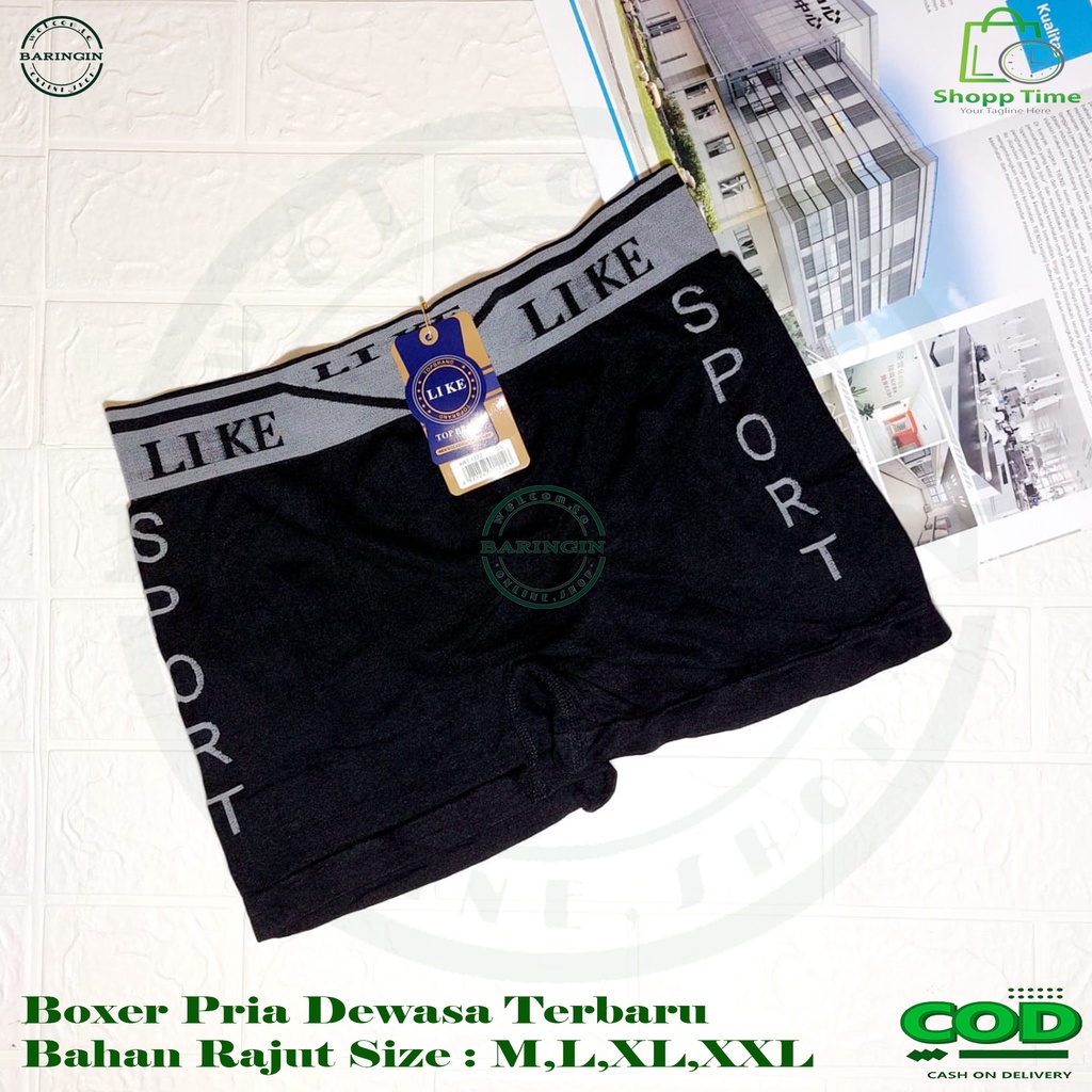 ISI 6 PCS Celana Dalam Boxer Pria Dewasa Bahan Rajut Size jumbo-Boxer Pria Top-Boxer Cowok Distro-Dalaman laki-Laki