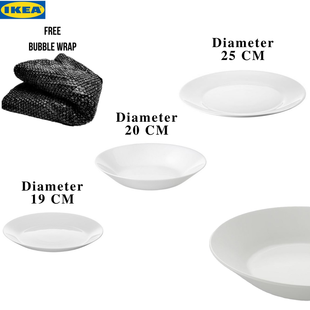 Piring makan putih / Plate / piring kaca piring keramik Piring kaca