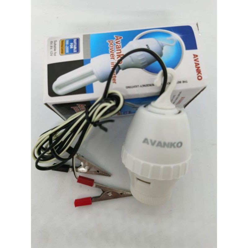 Fitting Inventer DC 12V To AC 220V / Fitting Lampu Aki Inventer