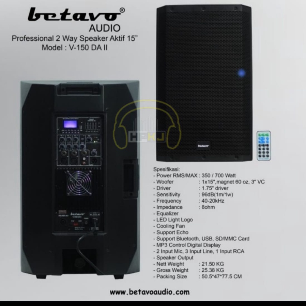 SPEAKER AKTIF 15 INCH BETAVO V-150 DA II Spiker aktif betavo v 150 da II