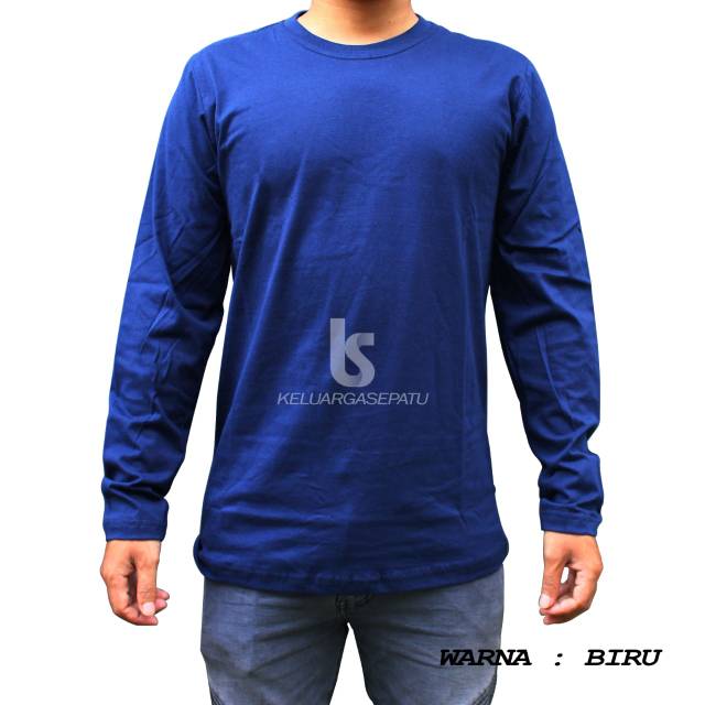 Kaos polos eco soft lengan panjang sejuk dipakai bahan cotton combed 30s