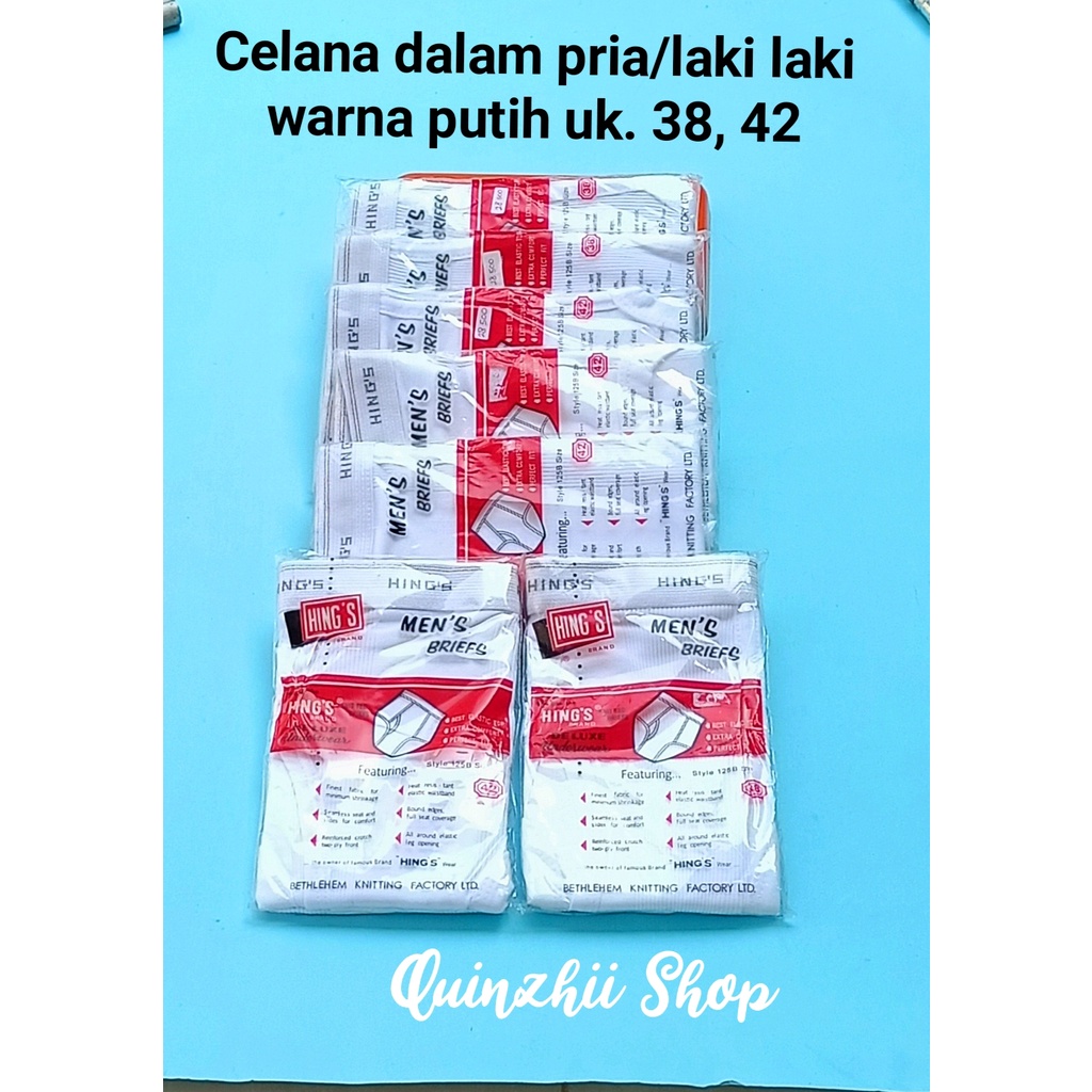 Celana dalam pria dewasa/laki laki /warna putih uk. 38,42 merk Hings