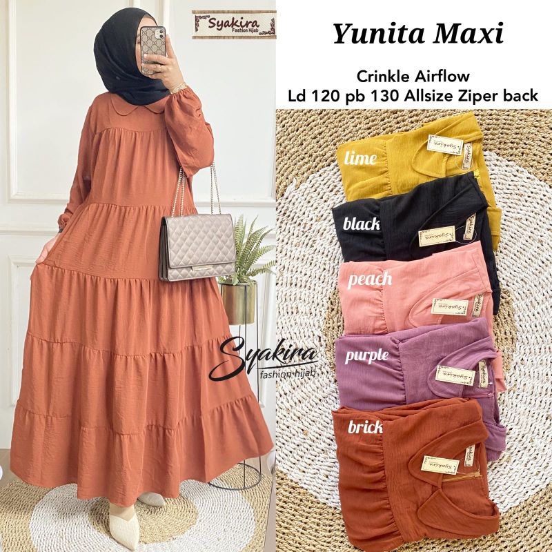 yunita maxi / maxi yunita / gamis yunita / dress wanita