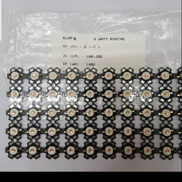 Lampu Led mata HPL 5 Watt 5W 5 W Kuning PCB pendingin sedia warna putih