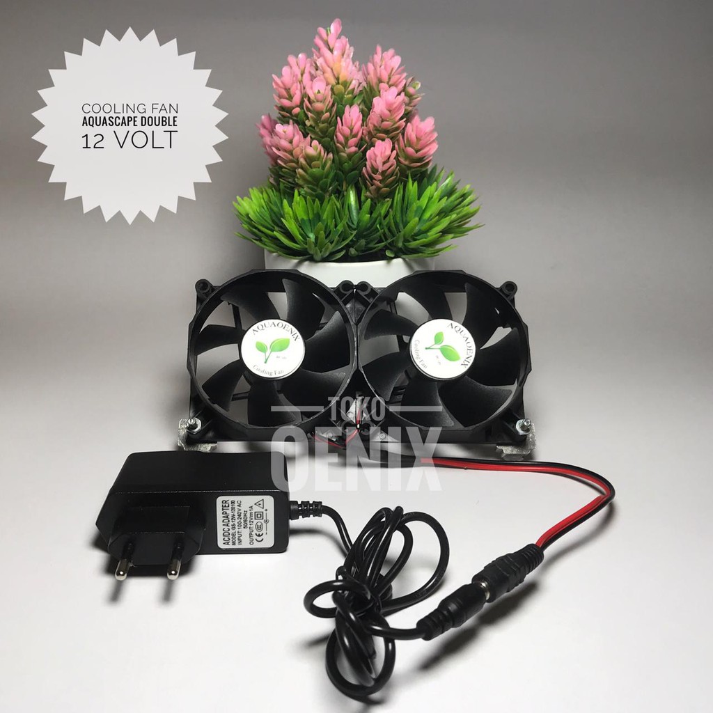 kipas aquascape Aquarium double fan fullset