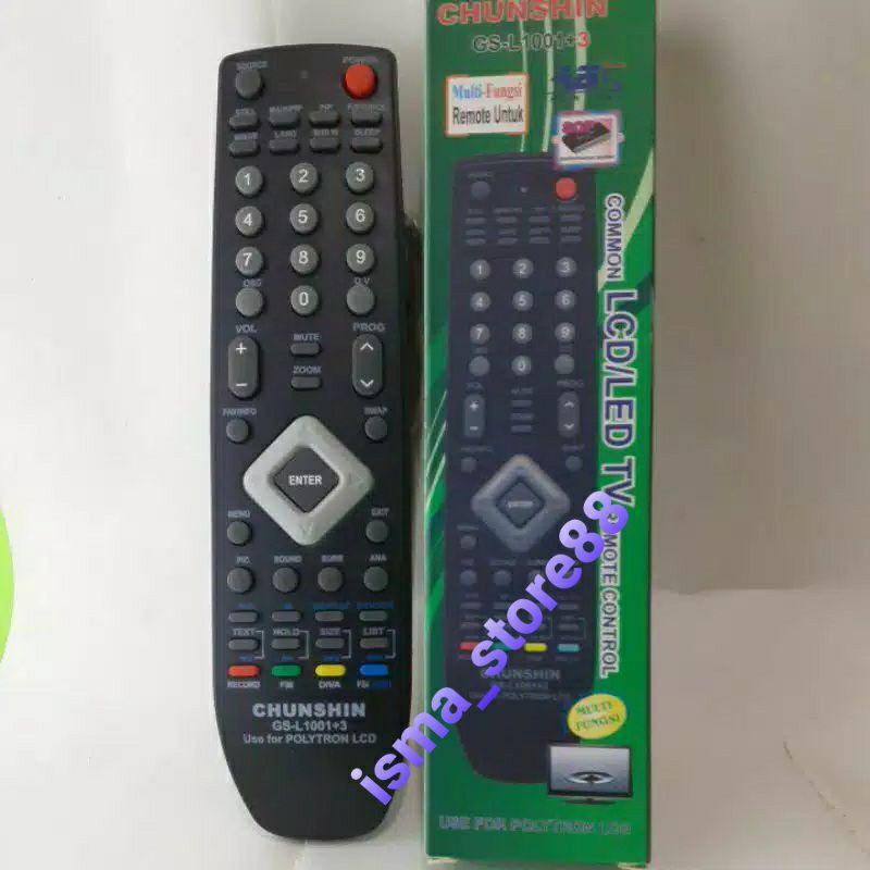 REMOT TV POLYTRON LCD LED MULTI KHUSUS MEREK POLYTRON TANPA PROGRAM ORIGINAL CHUNSHIN