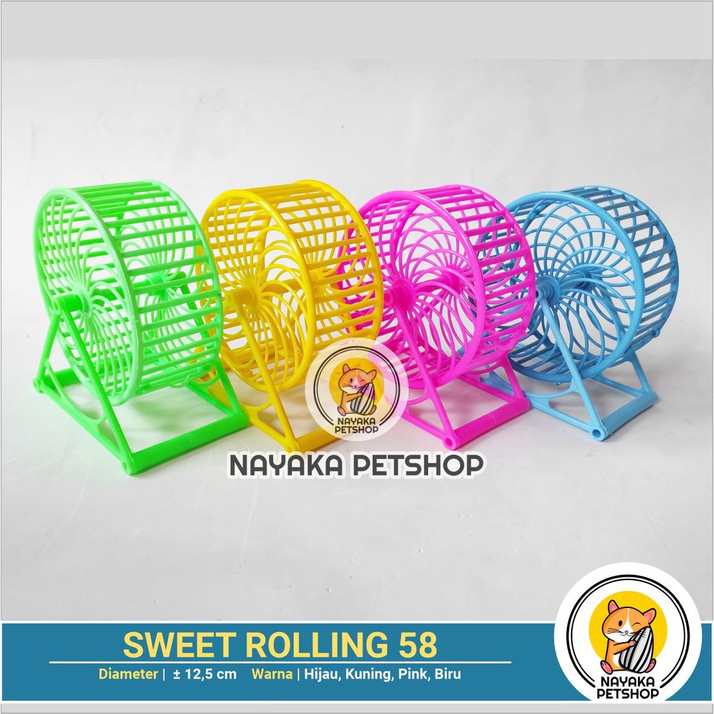 Sweet Rolling 58 Kincir Hamster Jogging Wheel Running Roda Putar