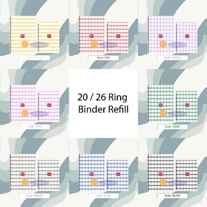 

Binder | Ta582 Terbaru Winteerbr Binder Refill Colorful Grid A5 A6 A7 20 Ring 6 Kualitas Terbaik