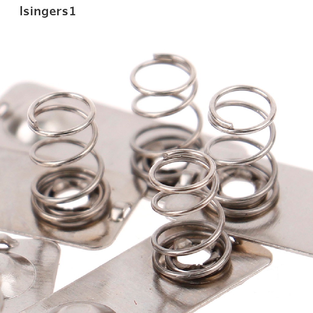 (lsingers1) 10pcs / Set Plat slot Baterai Pengganti Bahan Metal Warna Silver Ukuran 21x9mm