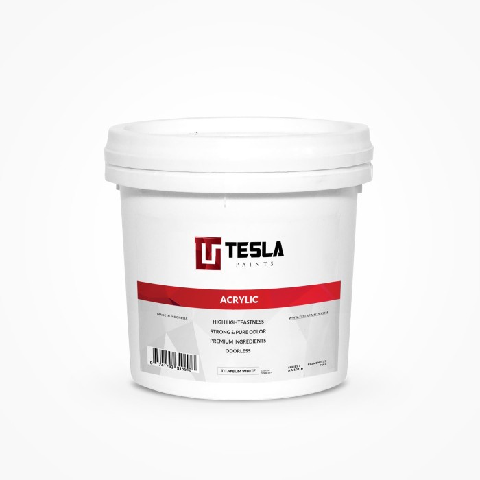 

(TERLARIS) Tesla Paints - Acrylic Paints / Cat Akrilik Titanium White 1000ml