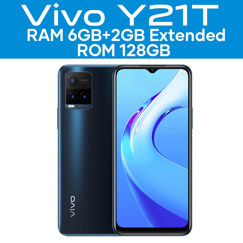 VIVO Y21 Vivo Y21A RAM 4GB+1GB ExtenDed ROM 64GB GARANSI RESMI Handphone vivo hp vivo y20 terbaru COD-Y21T Blue 6/128