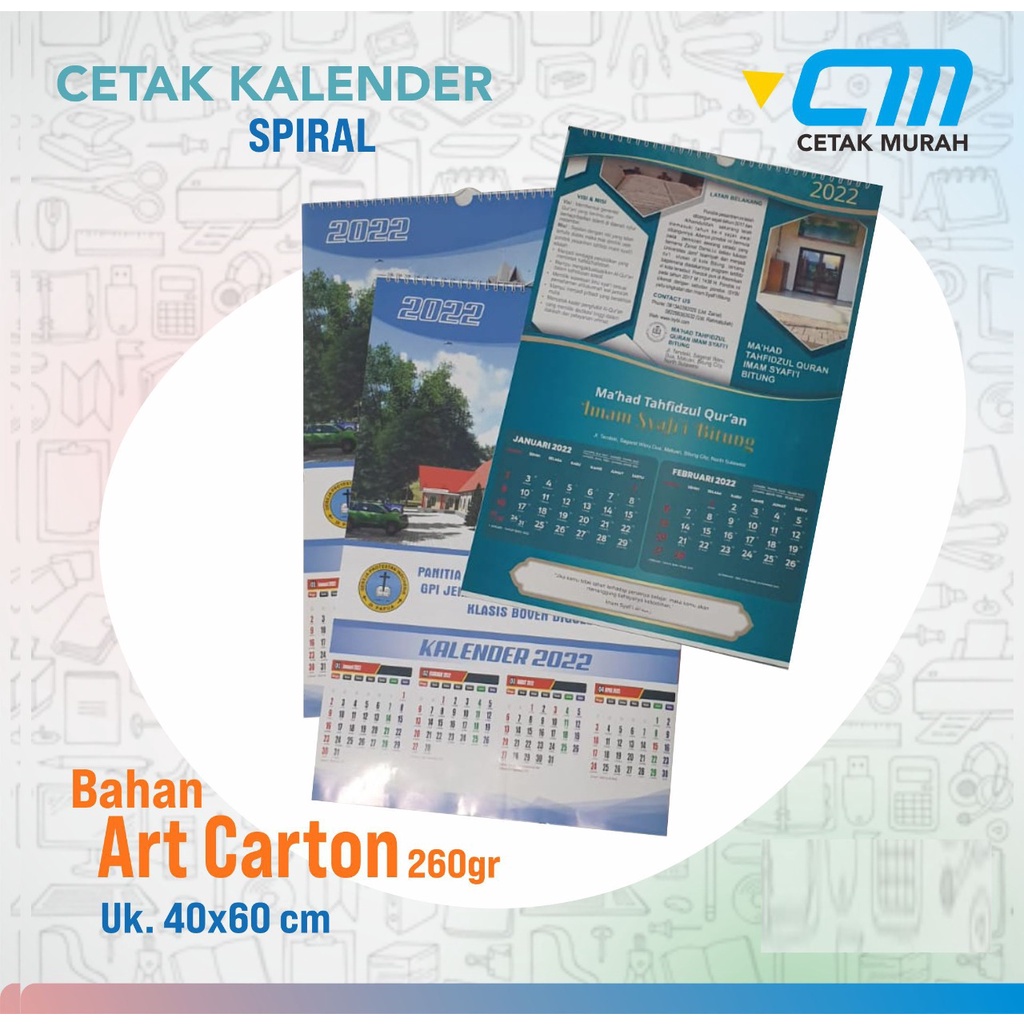 Jual KALENDER CUSTOM A3 TERMURAH FINISHING SPIRAL | Shopee Indonesia