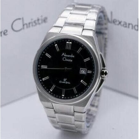 Promo Jam Tangan Pria Alexandre Christie Ac-8506 Silver Original Simple !!! Ready