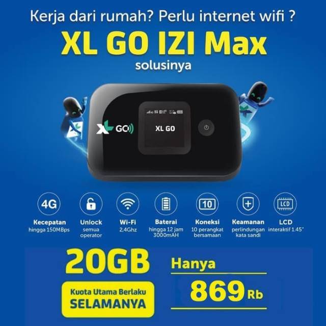 Mifi Modem Huawei E5577 4G LTE Free XL GO IZI MAX