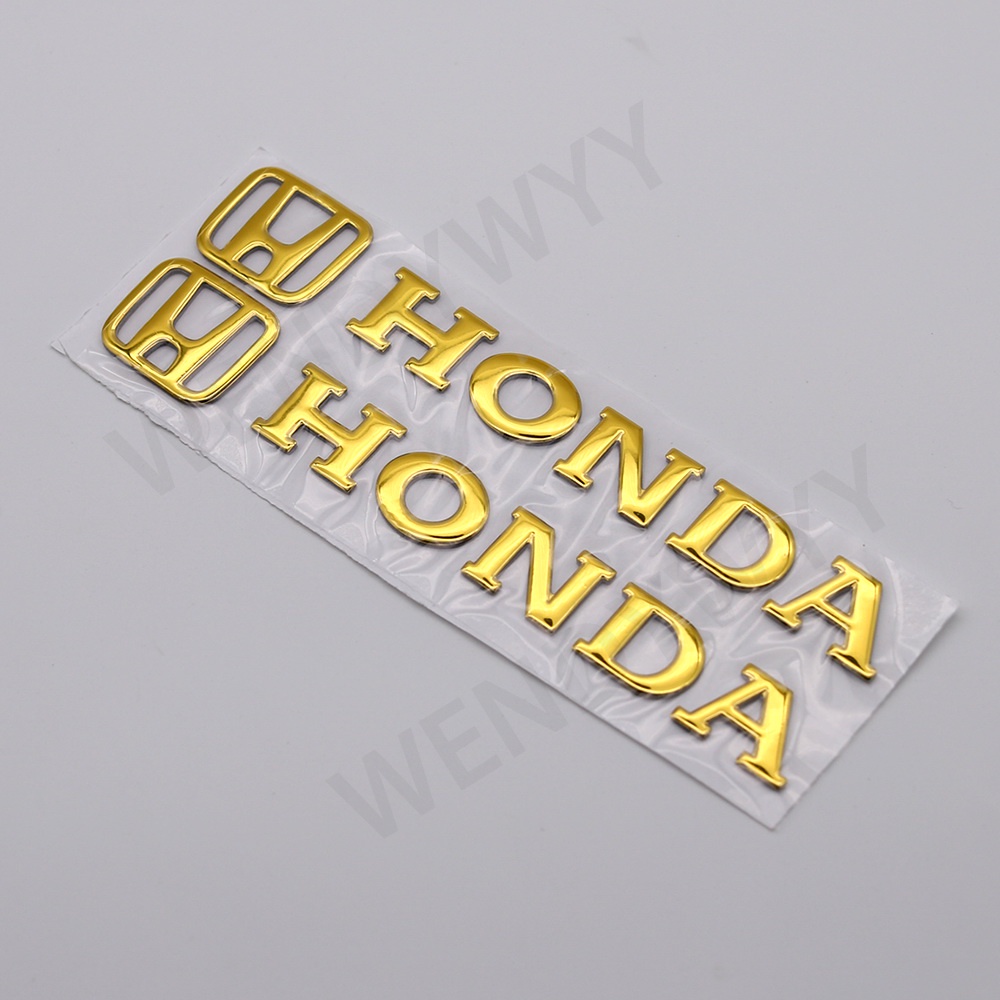 2pcs Stiker Emblem Badge 3D Lembut Anti Air Warna Gold / Silver / Merah Untuk Motor Honda